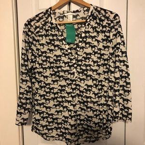 NWT horse print blouse